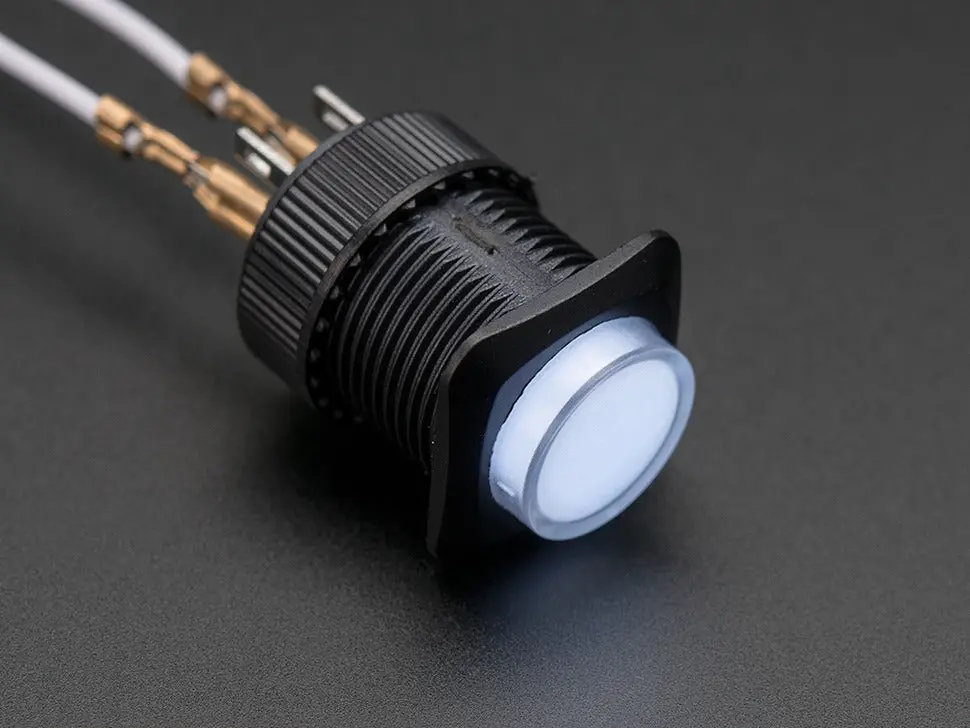 16Mm Illuminated Pushbutton - White Momentary 1