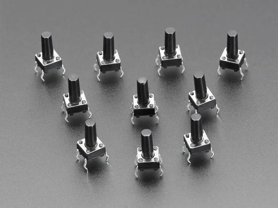 Tactile Switch Buttons (6Mm Tall) X 10 Pack 1