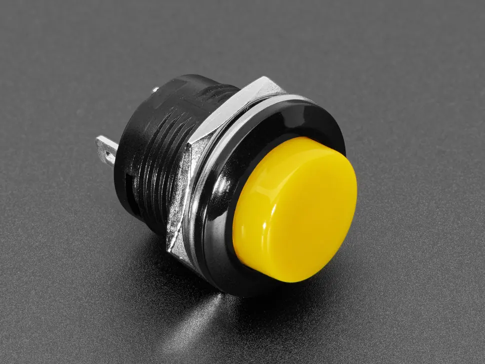 16Mm Panel Mount Momentary Pushbutton - Yellow 1