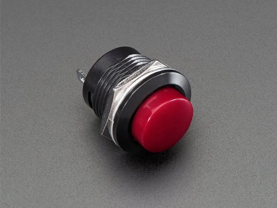16Mm Panel Mount Momentary Pushbutton - Burgundy 1
