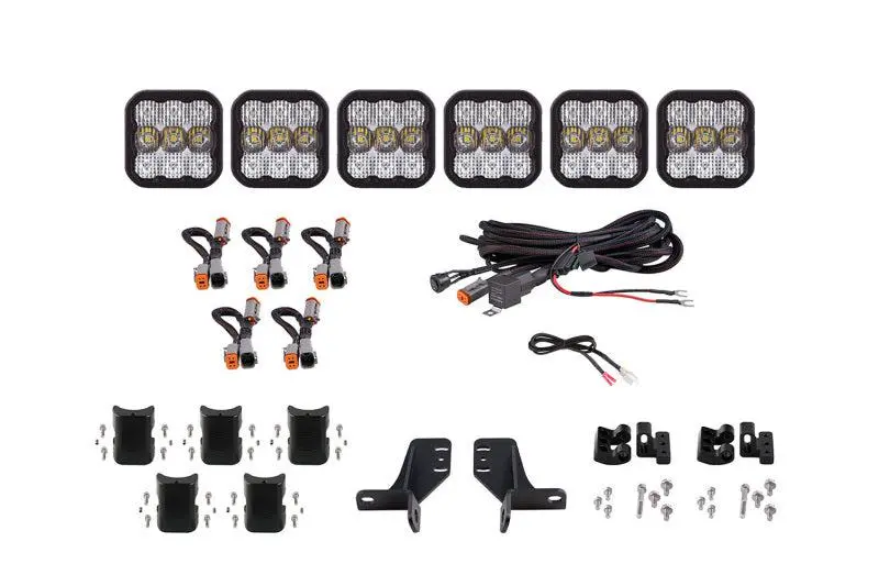 Diode Dynamics Ss5 6-Pod Crosslink Grille Lightbar Kit "Sport White" Combo 2021+ Ford Bronco | Dd7235 1