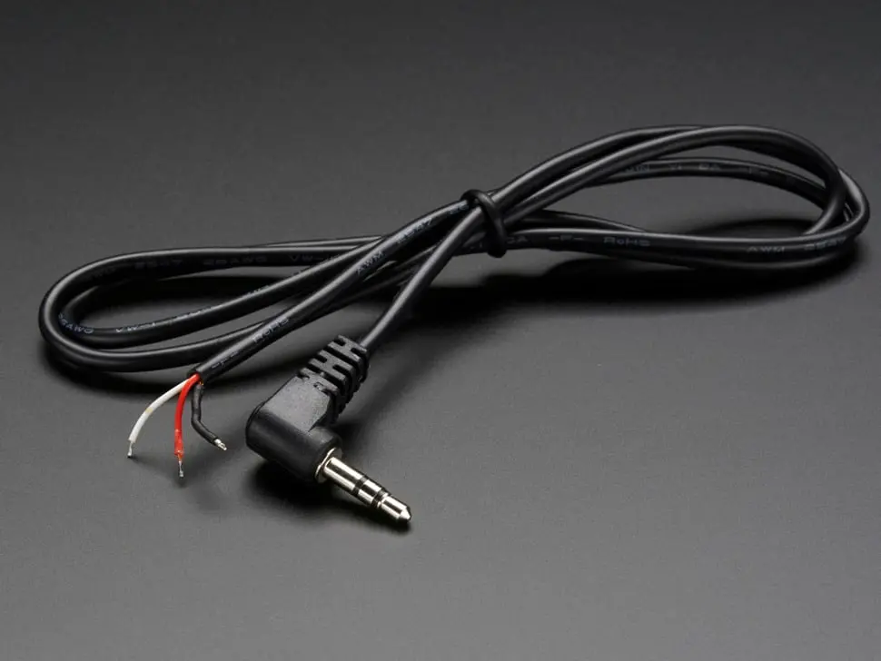 Right-Angle 3.5Mm Stereo Plug To Pigtail Cable 1