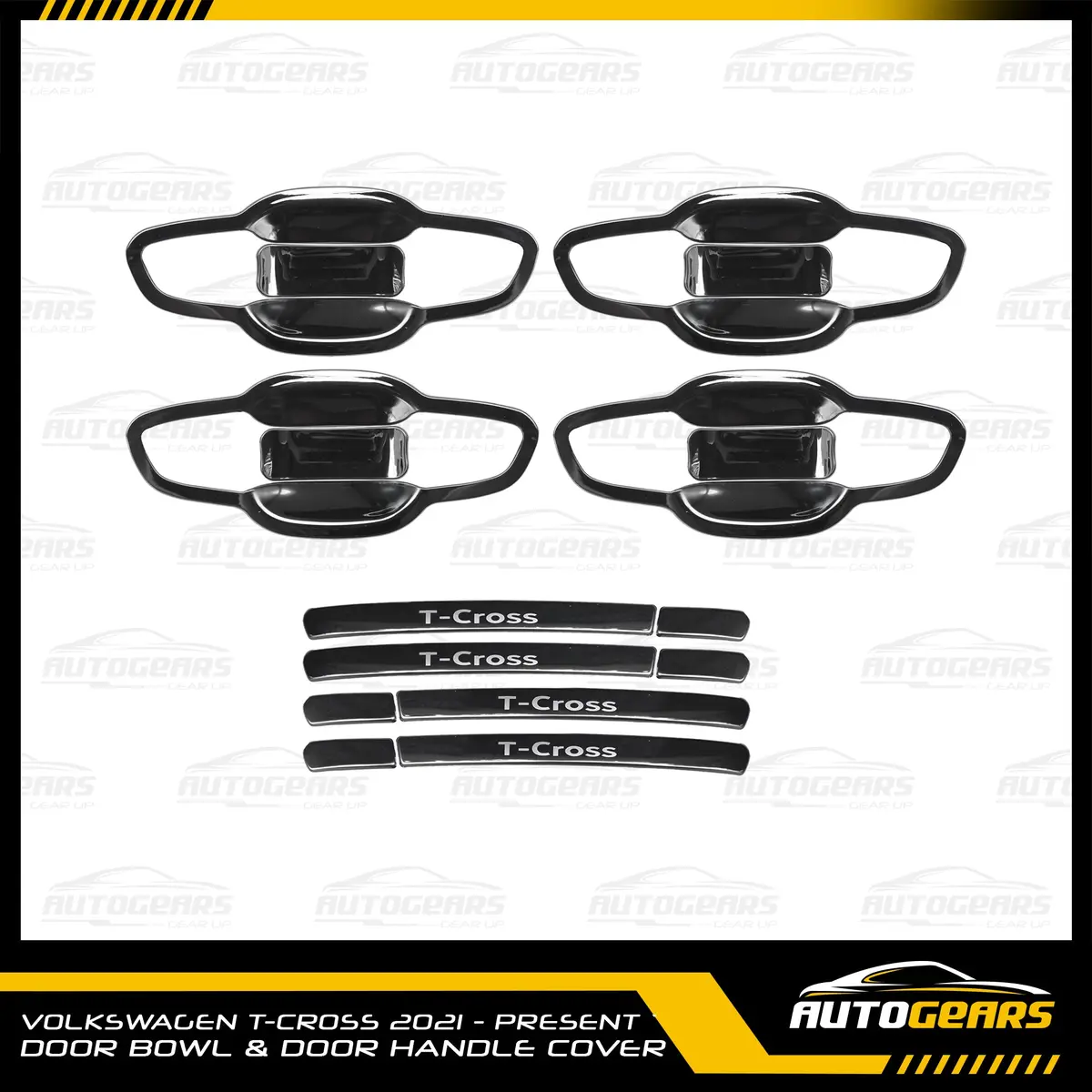 Volkswagen T-Cross (2021 - 2025) Door Bowl & Door Handle Cover Black 1