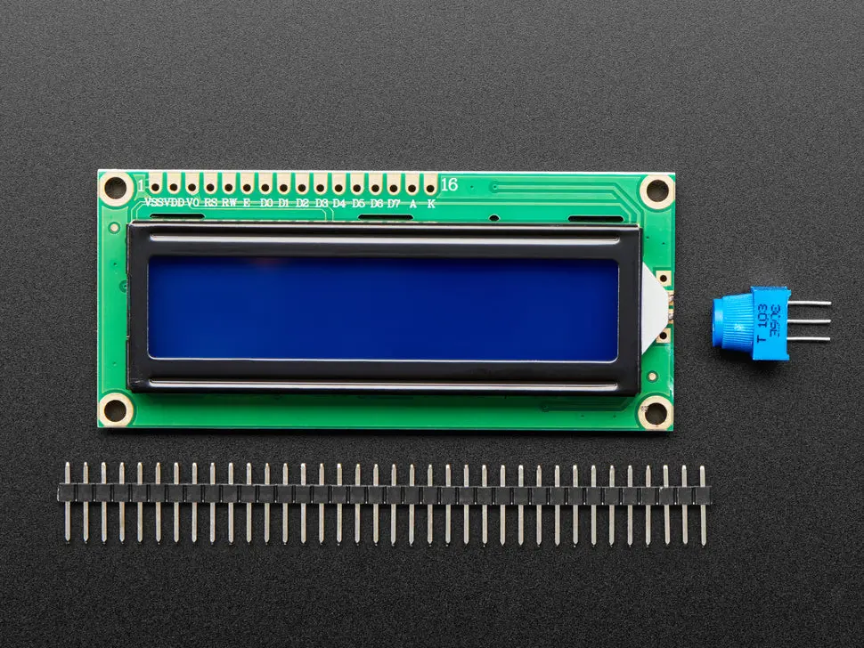Standard Lcd 16X2 Character Display - White On Blue 1