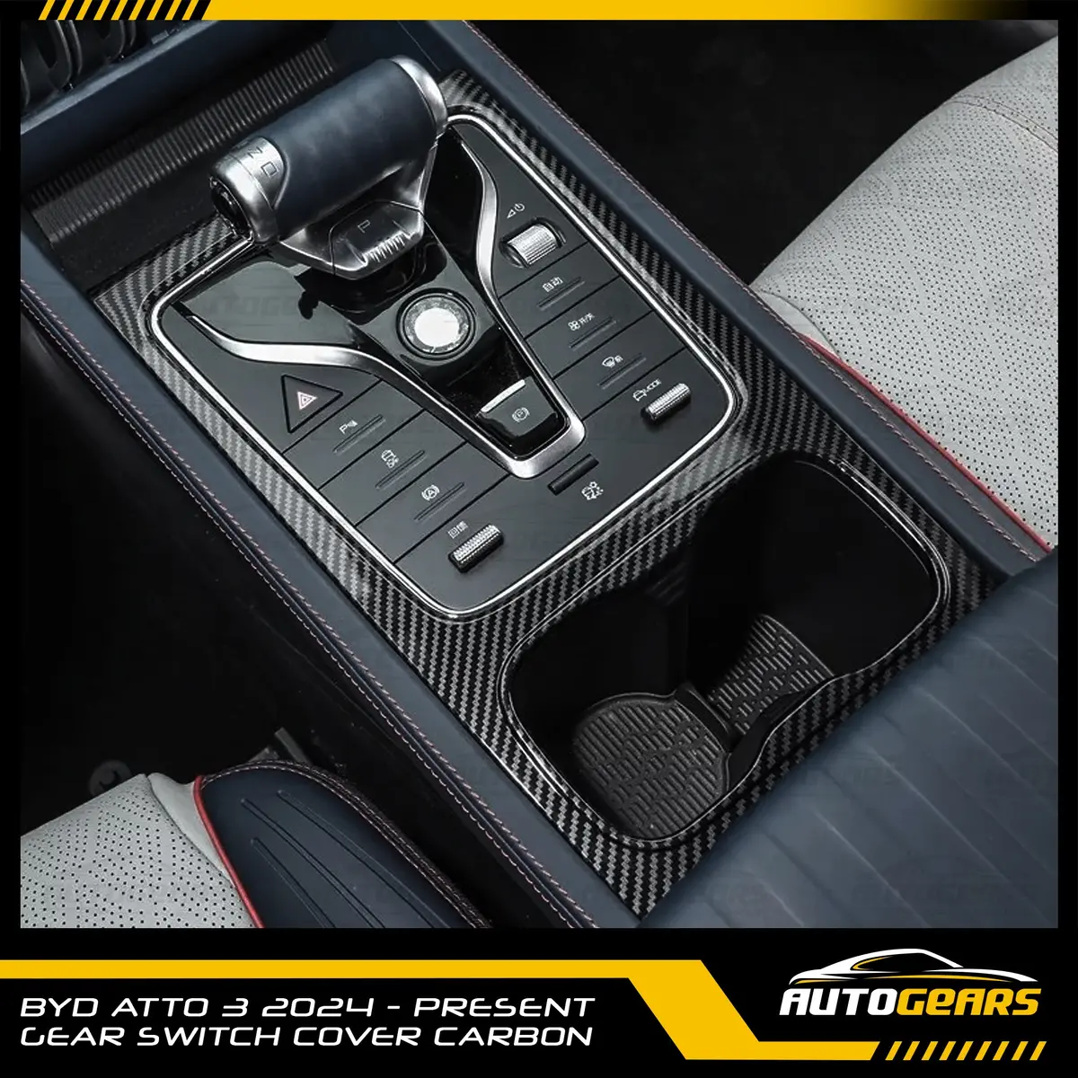 Byd Atto 3 (2024 - 2026) Gear Switch Cover Carbon 1