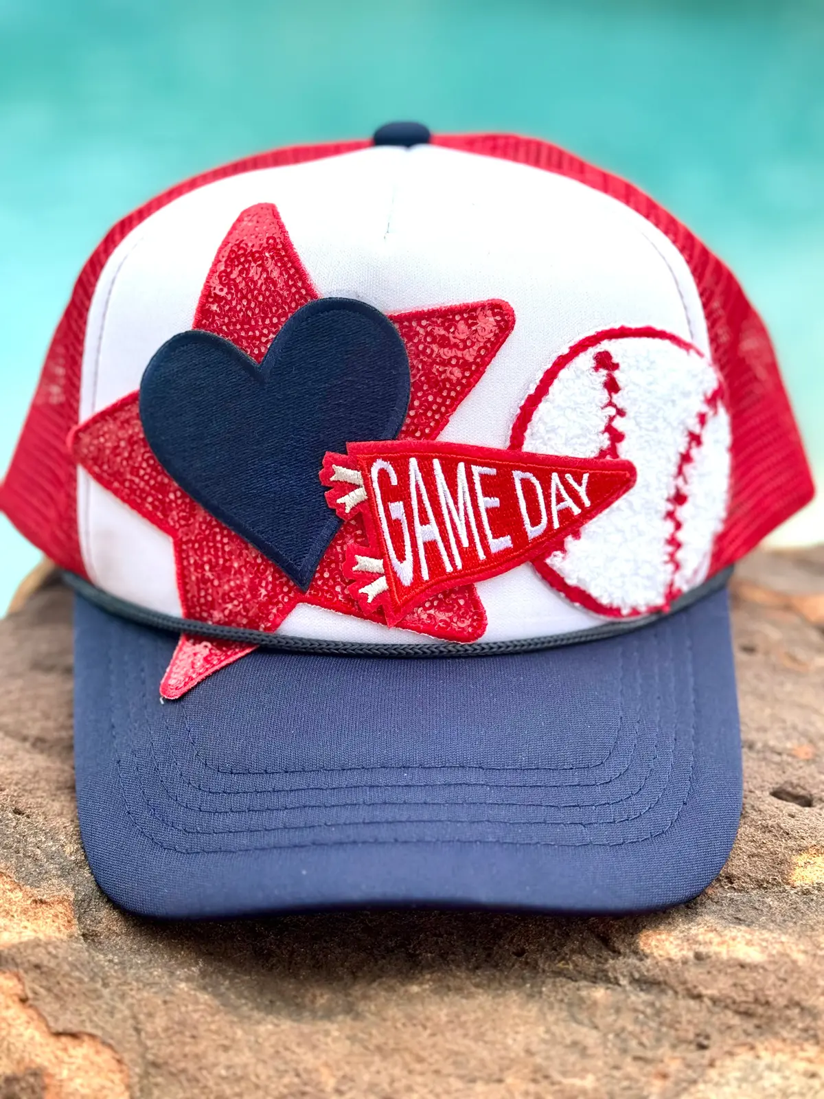 Baseball Game Day Trucker Hat 1