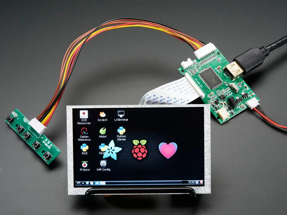 Hdmi 4 Pi: 5" Display (No Touch) With Mini Driver - 800X480 Hdmi 1