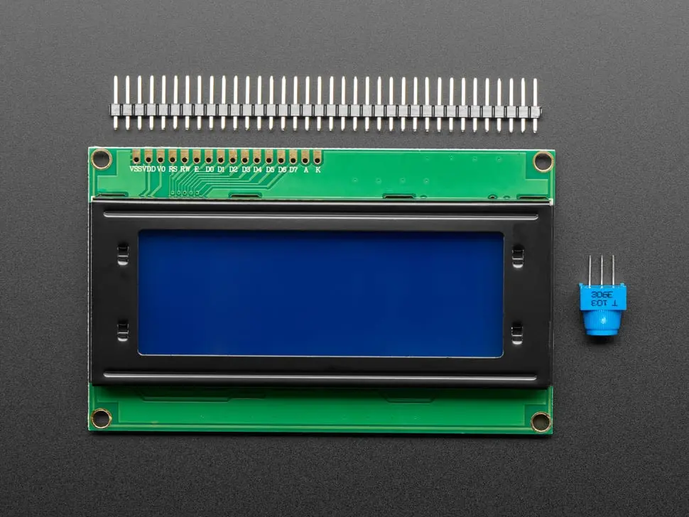 Standard Lcd 20X4 Character Display - White On Blue 1