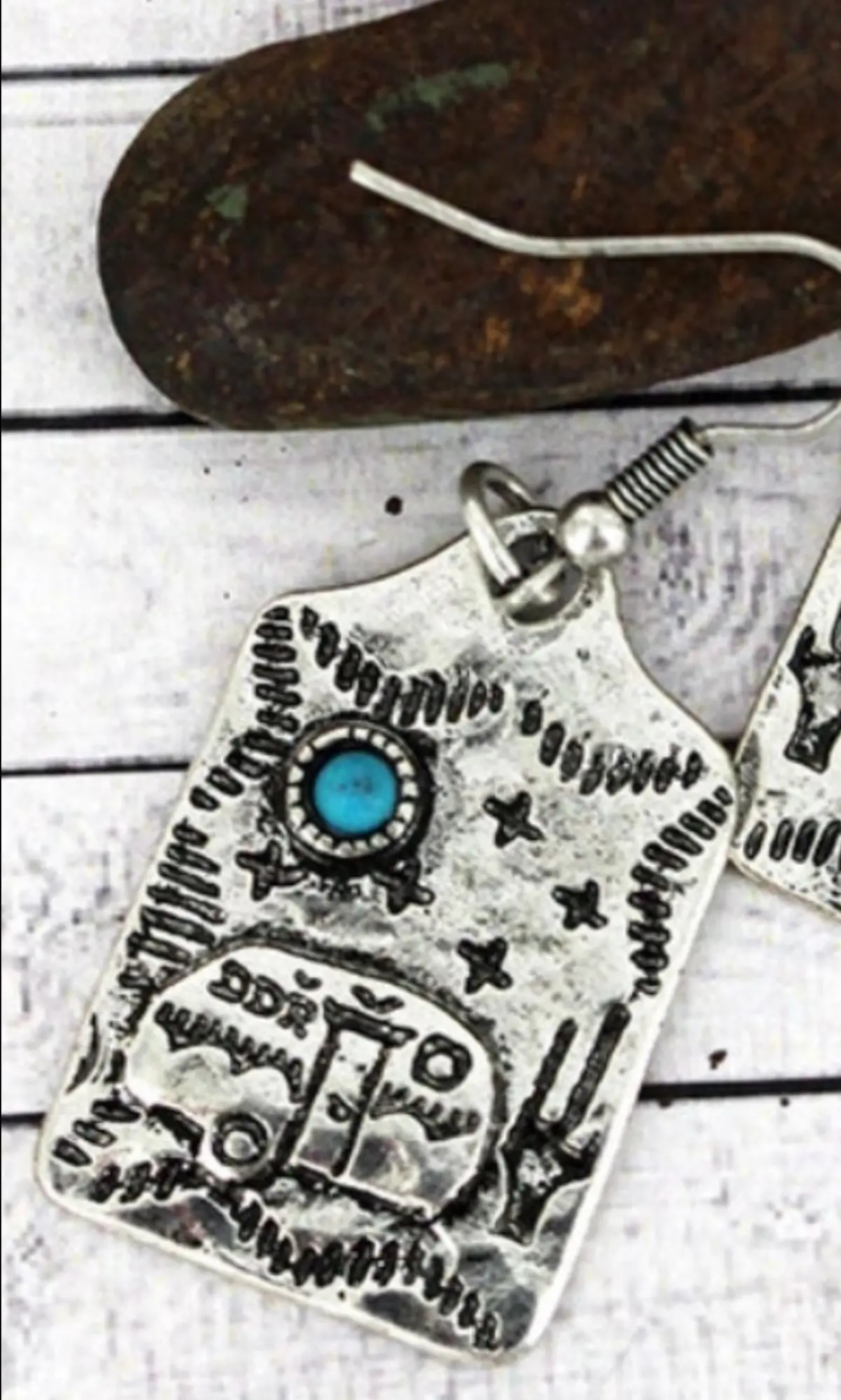 Turquoise Bead Camper Earrings 1