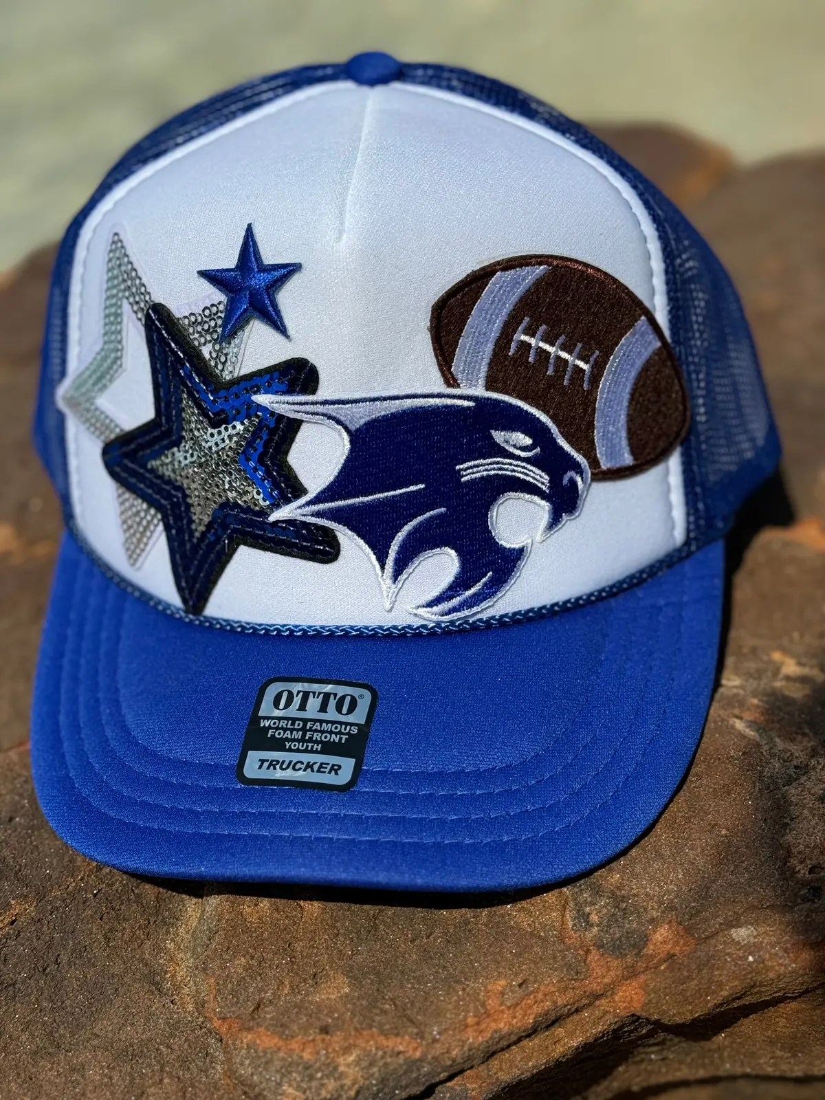 Youth Bobcat Trucker Hat In Royal Blue 1