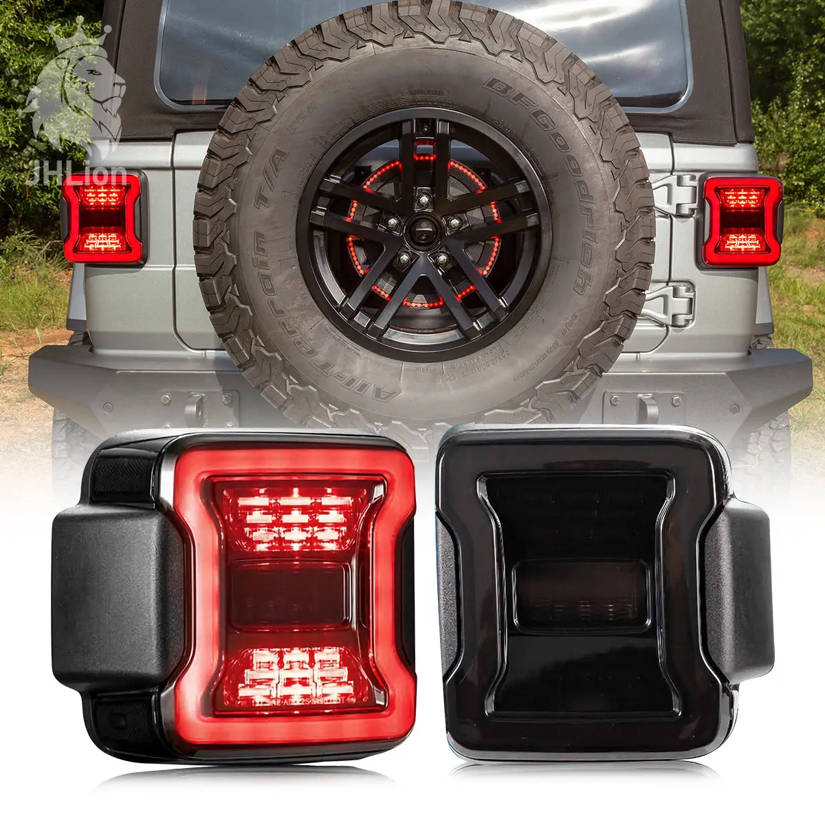 Smoked Led Tail Lights For 2018-2020 Jeep Wrangler Jl/Jlu Led Brake Reverse Turn Signal Light, Pair Tail Lights For 2018-2020 Jeep Wrangler Jl Reverse Light Turn Signal Lamp Running Lights. 1