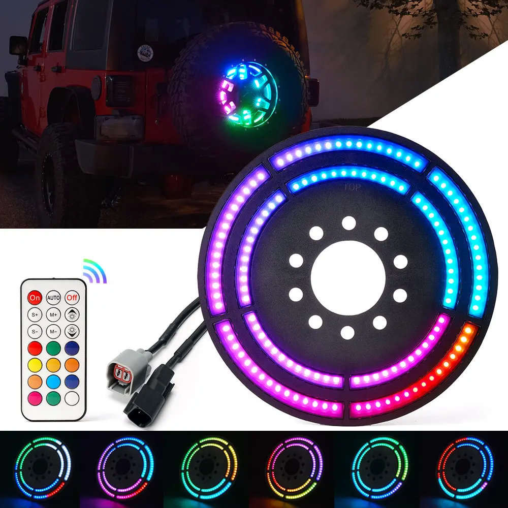 Rgb Dual Ring Spare Tire Brake Light For Jeep Wrangler 1