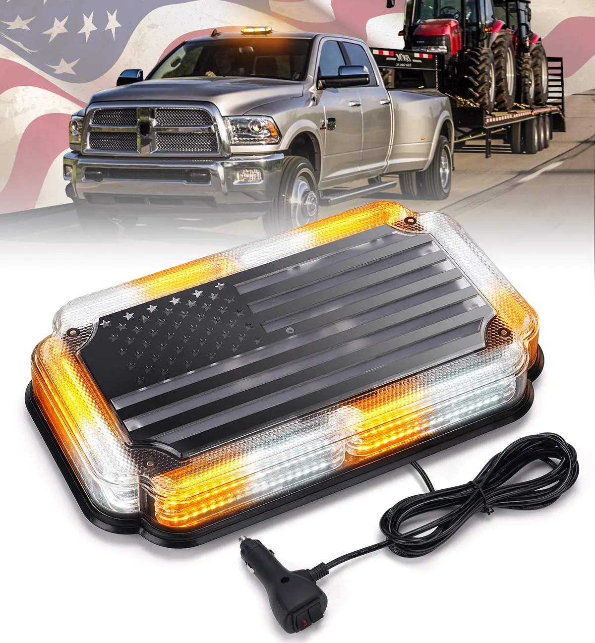 Mini Strobe Light Bar Featuring American Flag Design | Flag Series 1