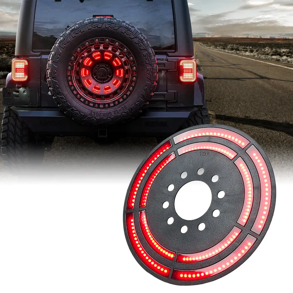 Jeep Wrangler 14" Dual Ring Spare Tire Brake Light | Typhoon Series 1