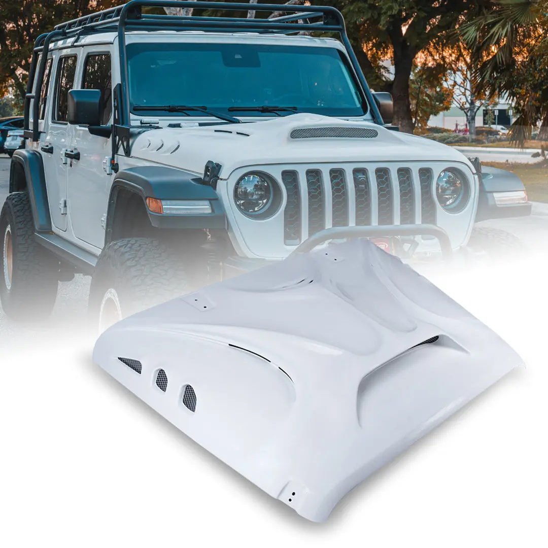 Fiberglass Hood With Air Vents For Jeep Jl & Jt  | Beast Series 1