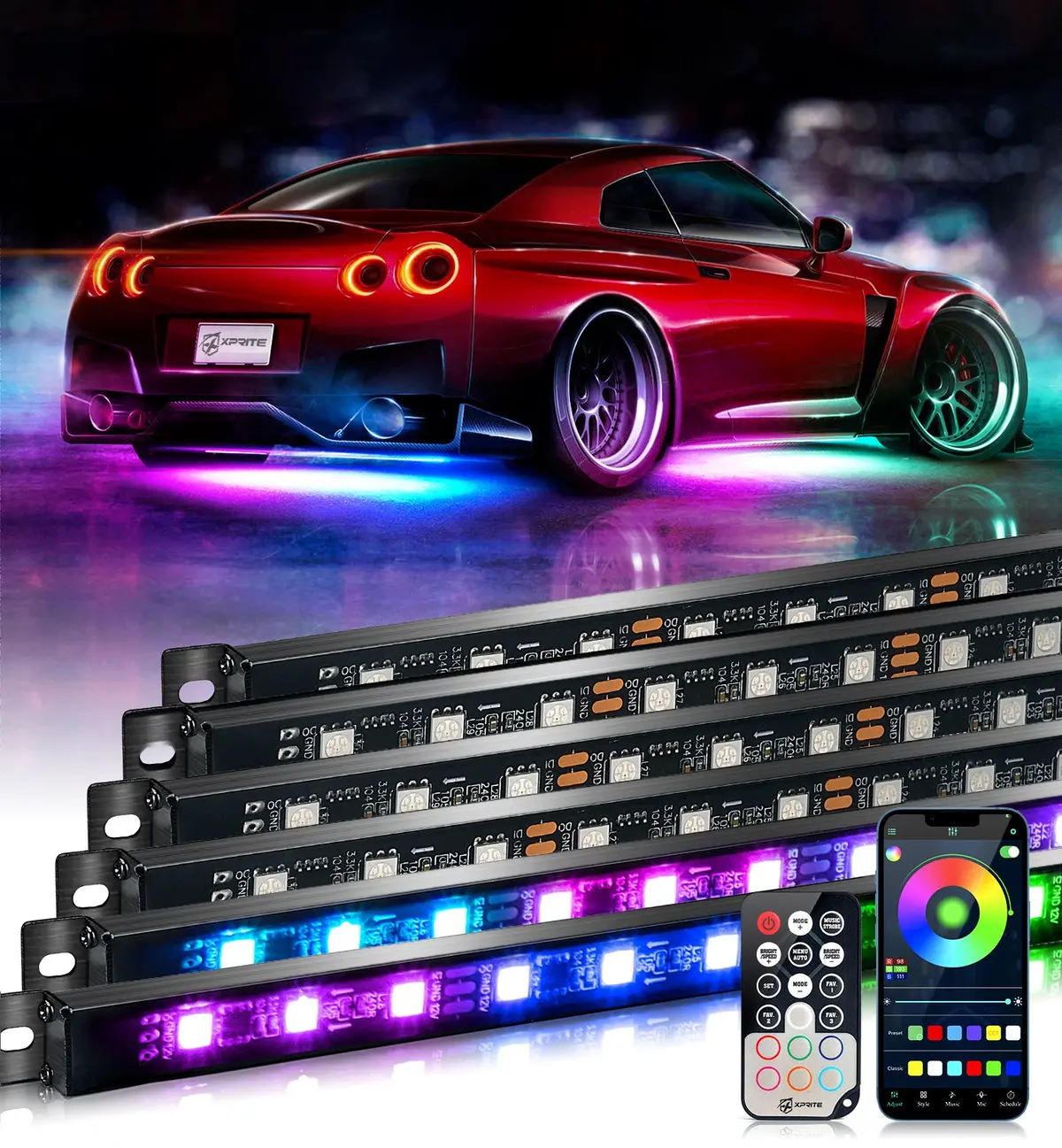 6Pcs Rgb Glow Lights Kit For Trucks Suv 1