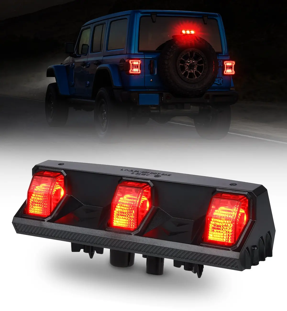 Led Third Brake Light For 2018+ Jeep Wrangler Jl 1