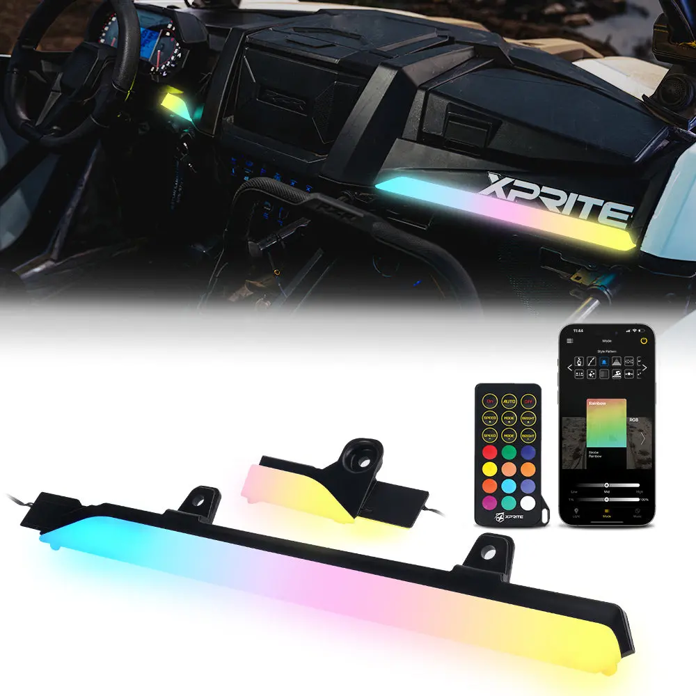 Polaris Rzr Rgb Chasing Panel Dash Light Bar Kit 1