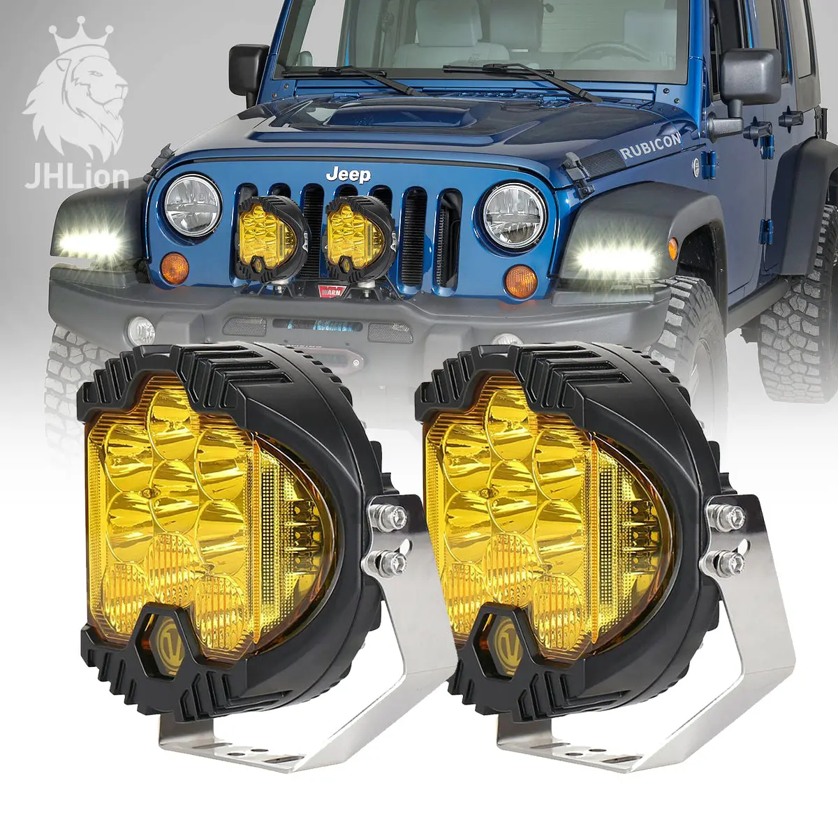 7" Cree Led Wrok Light Waterproof 90W Amber Lights Bulb For Universal Vehicles 1