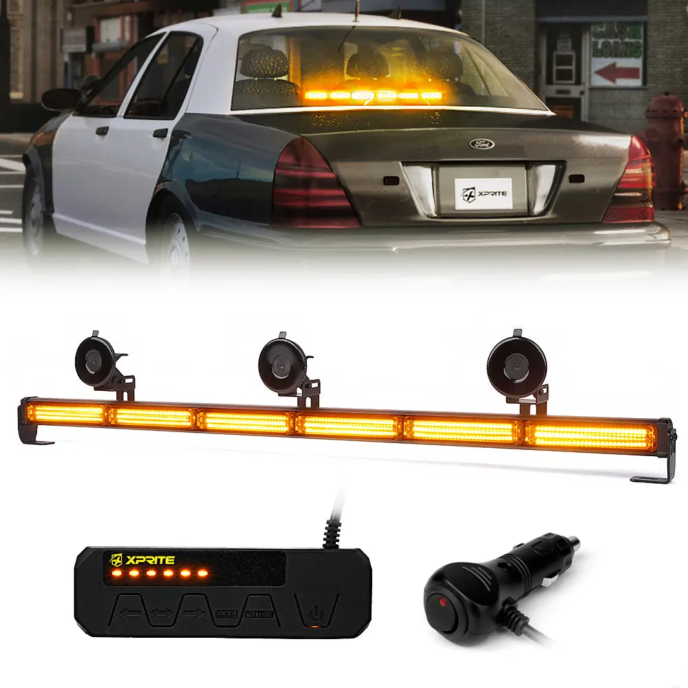 Xprite 35-Inch COB LED Traffic Advisor Light Bar – Warrant G2 Strobe Model