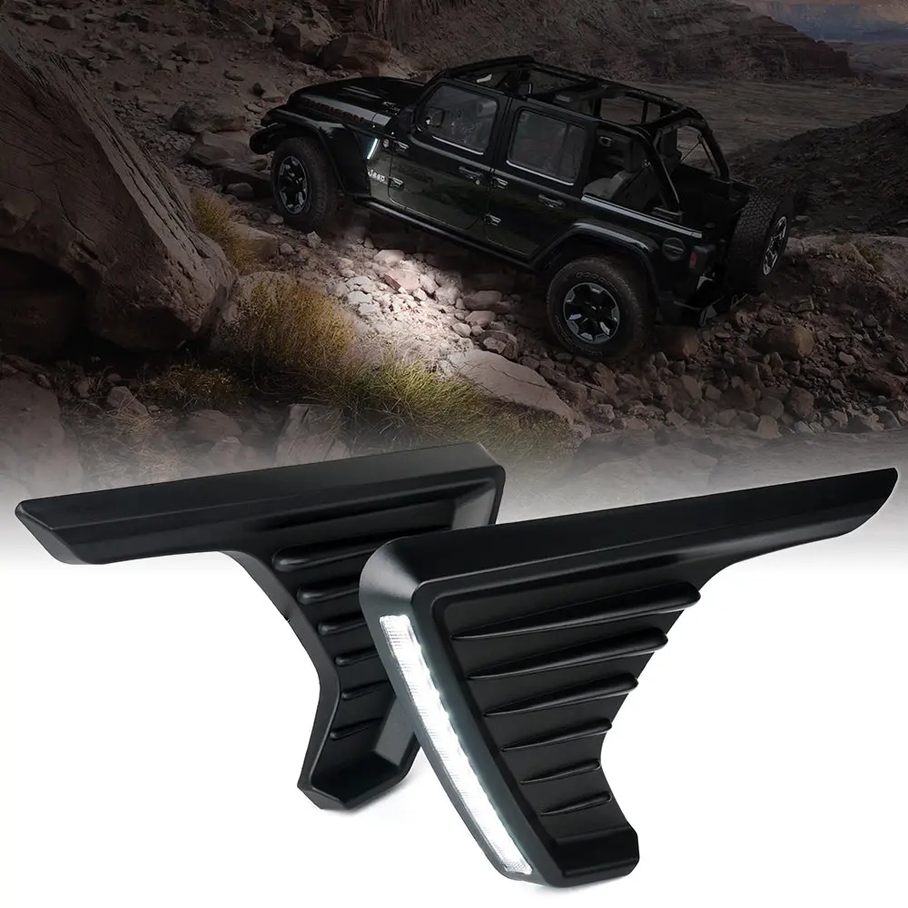 Led Fender Lights For 2018+ Jeep Wrangler Jl & 2020+ Gladiator 1