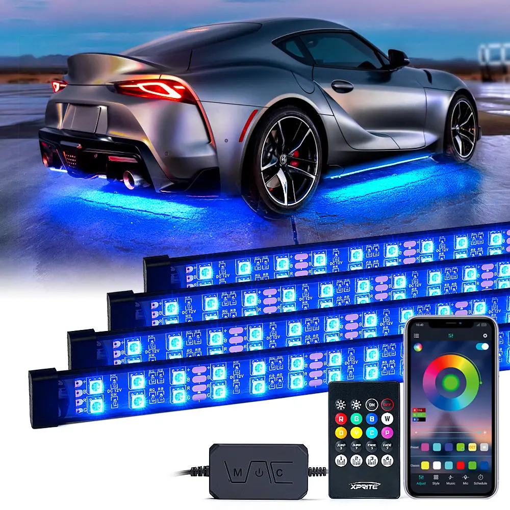 Dual Row Rgb Led Underbody Glow Kit With Remote Control And Bluetooth | Rivalry Series 1