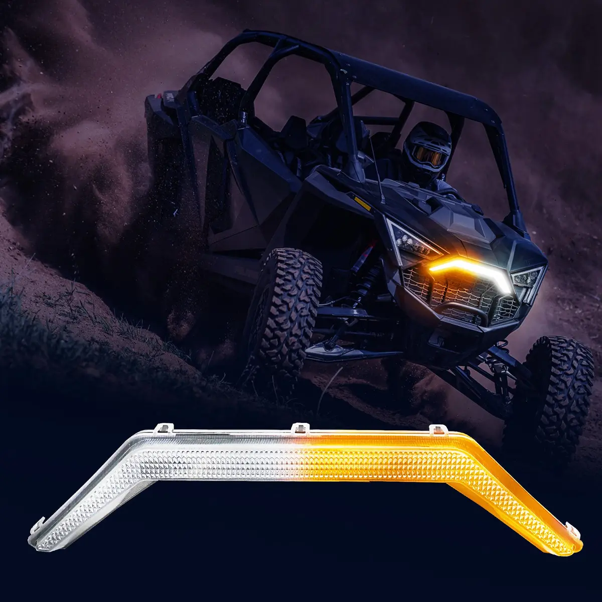Rzr Pro Front Accent Light Compatible With 2020-2024 Polaris Rzr Pro Xp/4/ Rzr Pro R/Rzr Turbo | Led White Drl & Amber Turn Signal 1