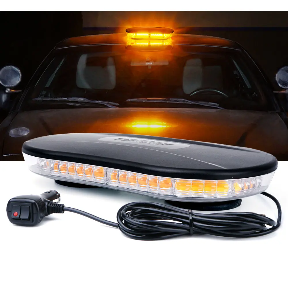 Amber Led Rooftop Strobe Light With Magnetic Base |  Delta Series 2