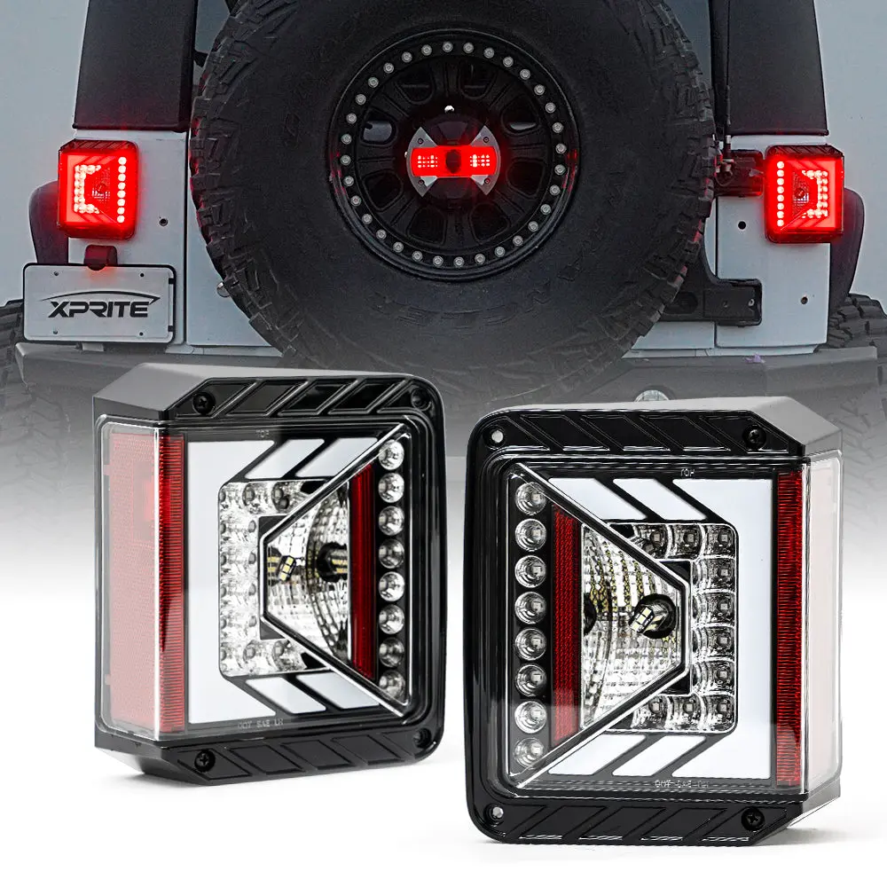 Xprite Rival Series Led Taillights For 2007 - 2018 Jeep Wrangler Jk Jku 1