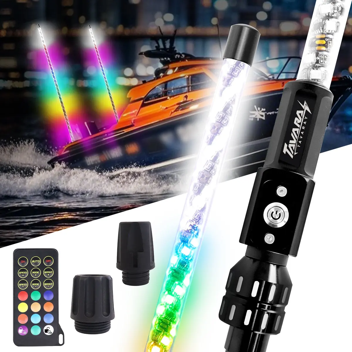 360° All-Around Rgb Led Boat Navigation Lights | Plug-And-Play Marine Safety Navigation Lights With Remote Control 1