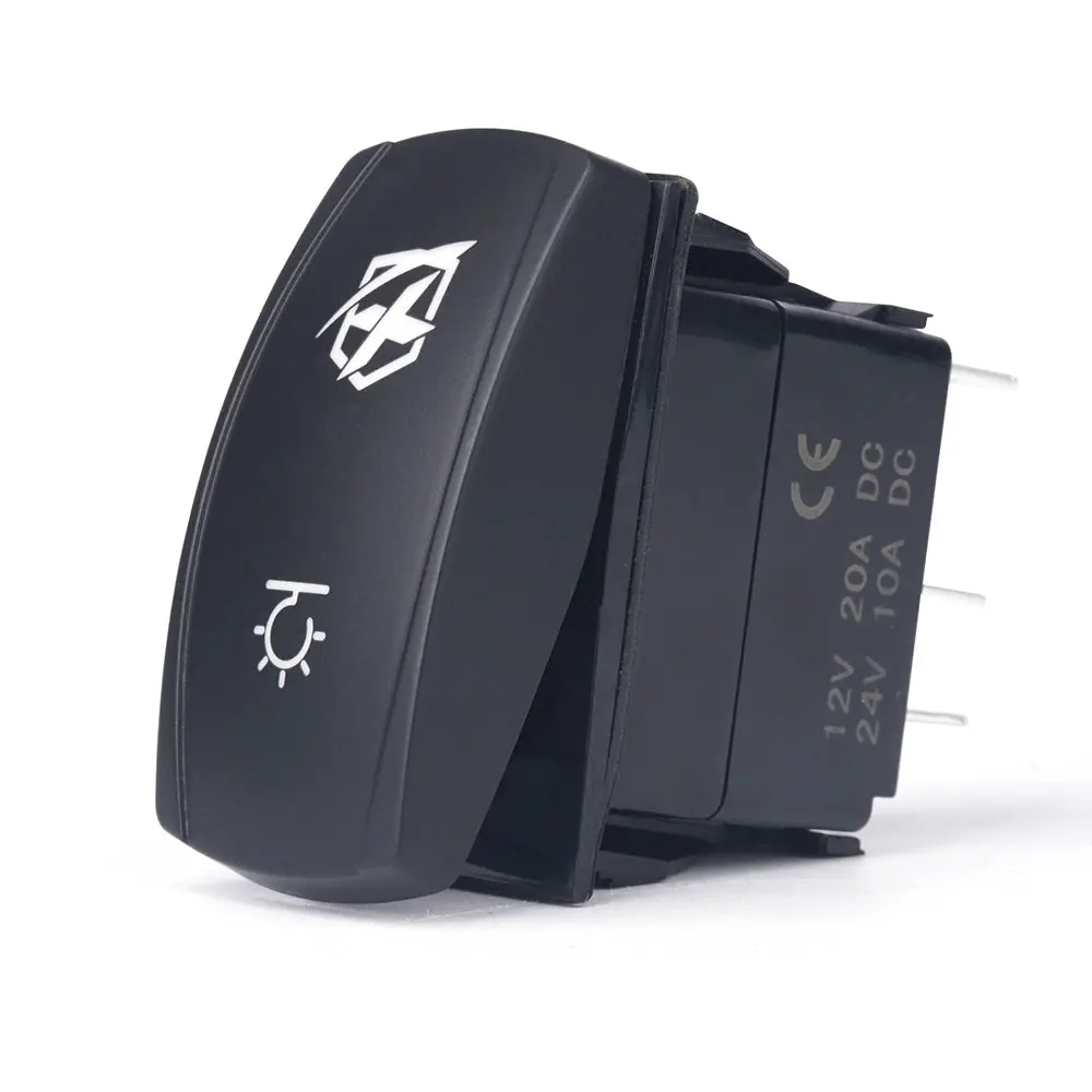 Xprite 5 Pin Laser Blue Spst Rocker On/Off Toggle Switch With Logo 1