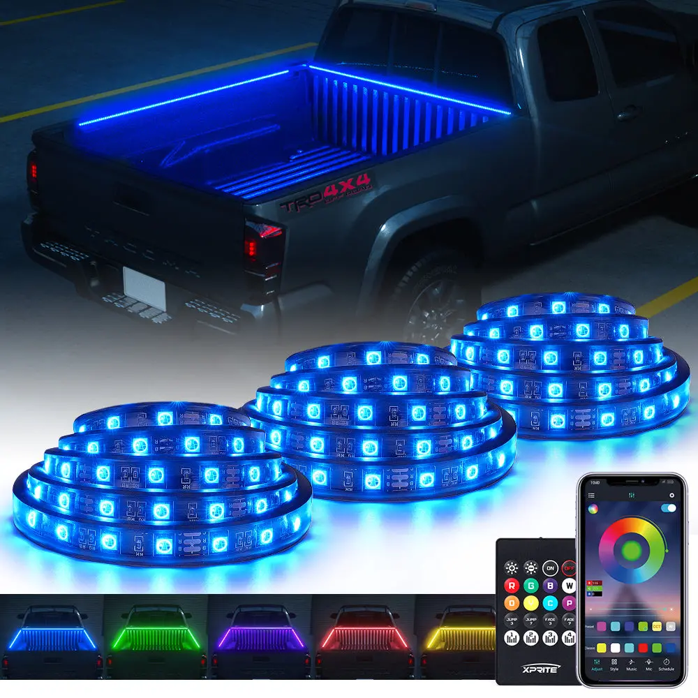 Rgb Led Truck Bed Light Strips With Bluetooth And Remote Control | Spire 3 Series 1