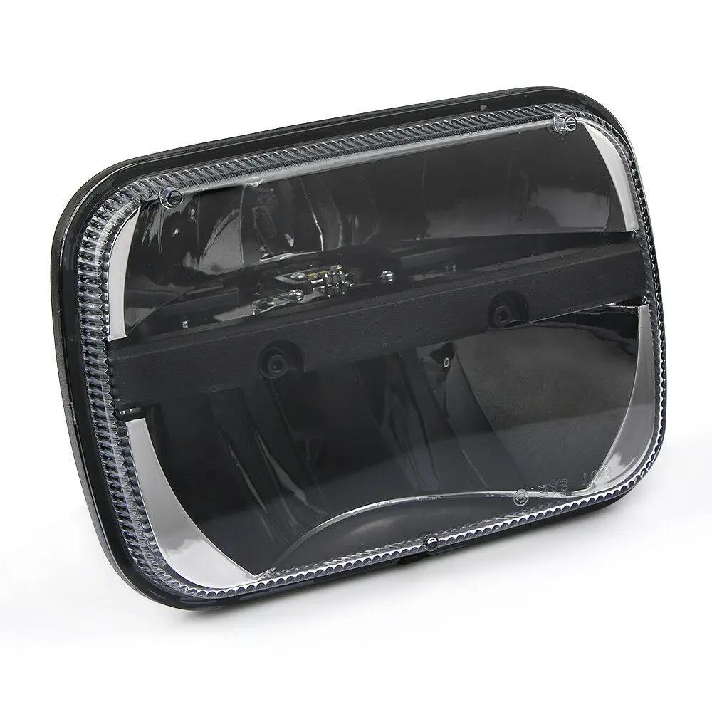 5X7" 7X6" Led Clear Projector Headlight For Ford Gmc Jeep Cherokee Xj Yj 1