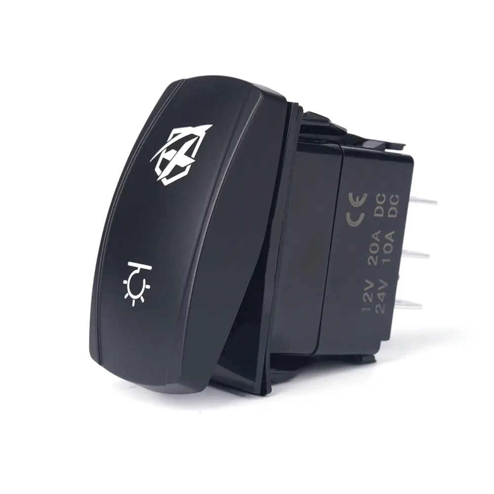 Xprite 4 Pin Laser Blue Spdt 4 Pin Rocker On/Off Toggle Switch With Logo 1