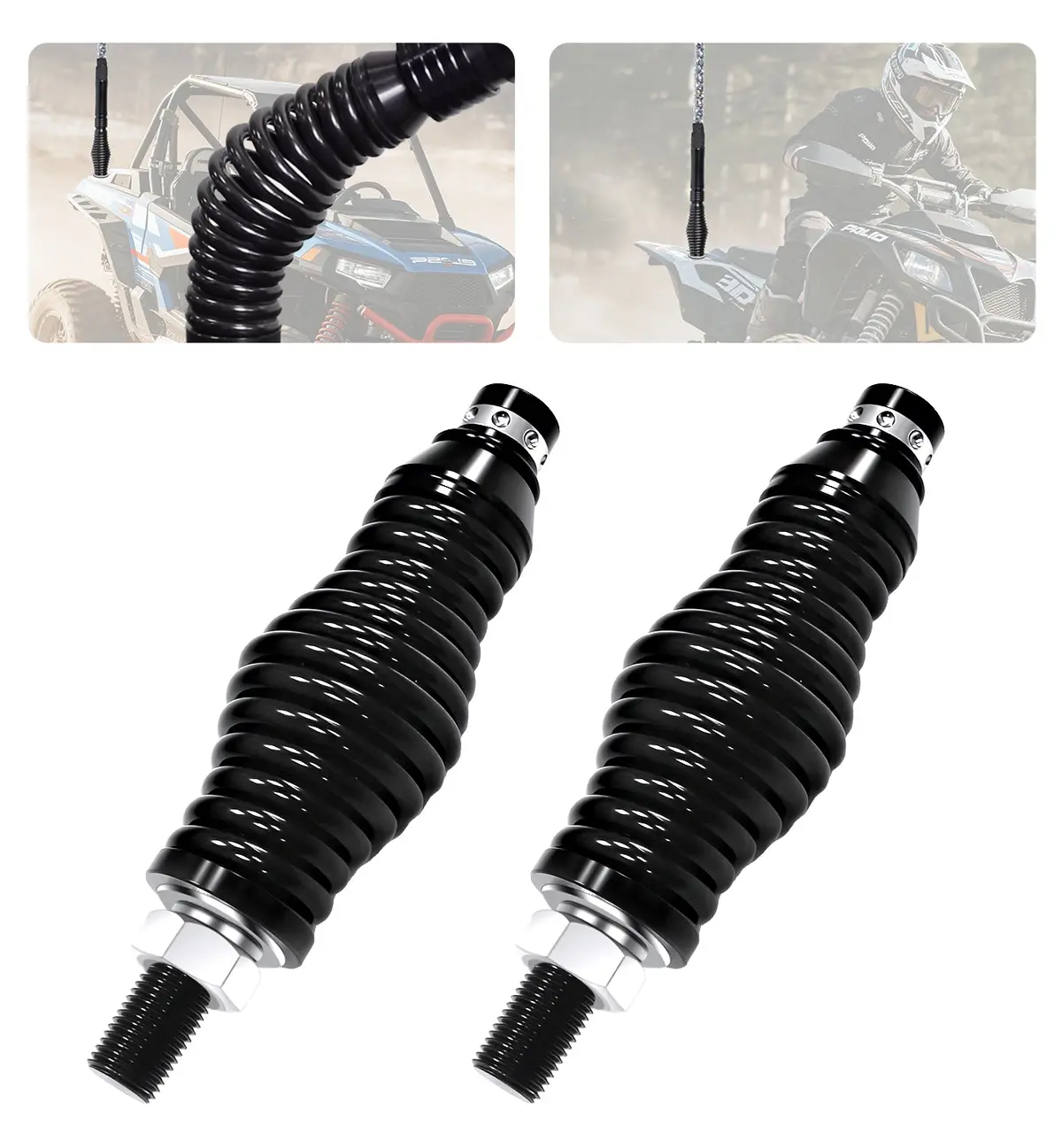 2Pcs Led Whip Light Spring Mount - Quick Release Heavy-Duty, For Utv Atv Polaris Rzr Can-Am X3 1