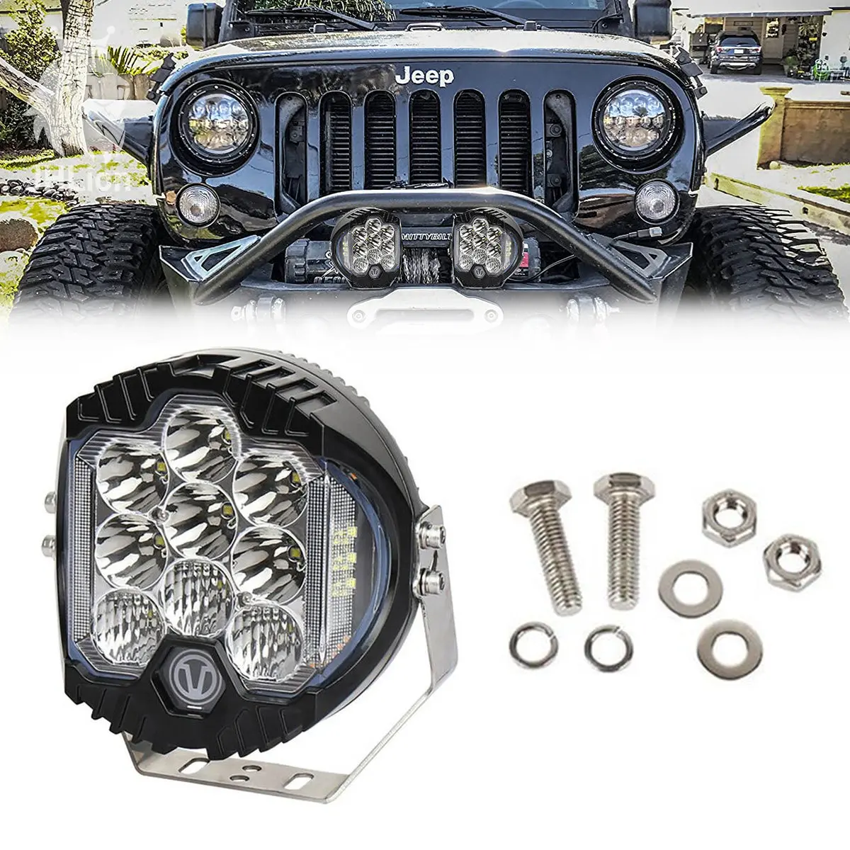 1X 7 Inch Led Wrok Light Spot Led Work Light Lamp Bar Boat Tractor Truck 1