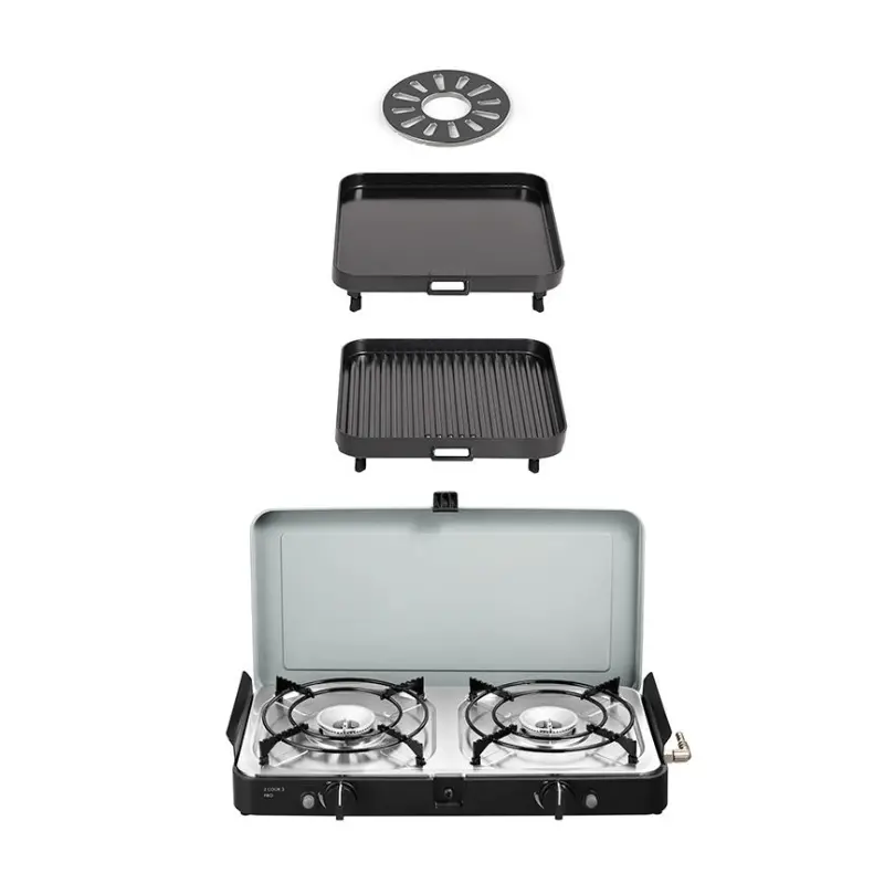 2 Cook 3 Pro Deluxe | Portable 3 Piece | Gas Barbeque | Camp Cooker 1