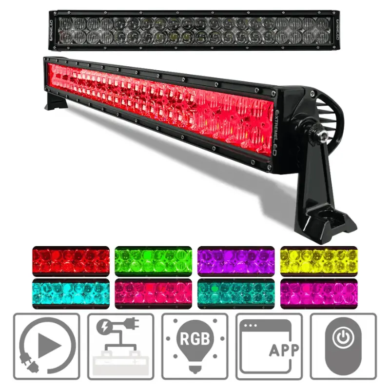 20" Extreme Series Dual Row Combo Rgb Light Bar & Harness Kit 1