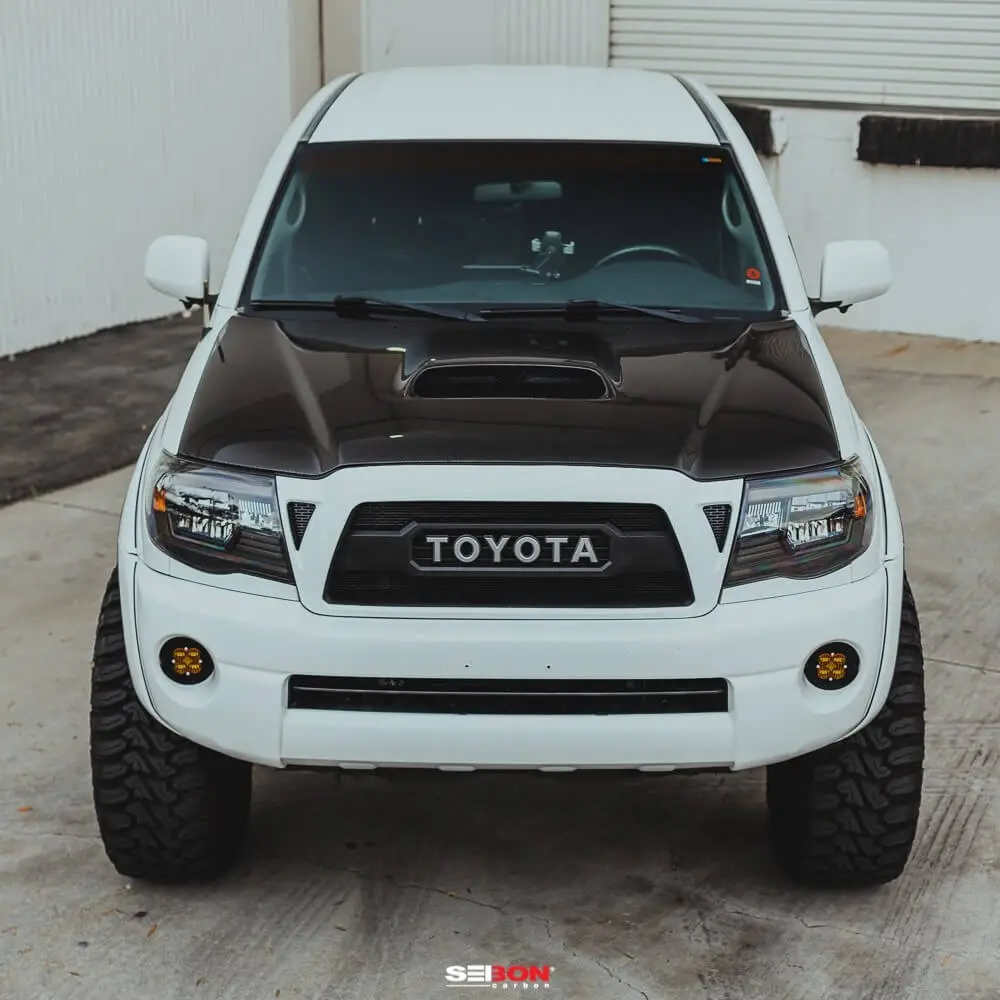 Tr-Style Carbon Fiber Hood Fits 2005-2011 Toyota Tacoma 2