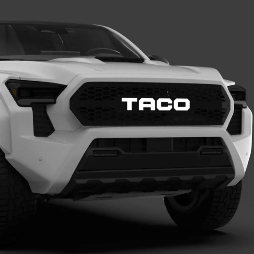 Honeycomb Grille Insert W/ Led Custom Text Fits 2024+ Toyota Tacoma 1