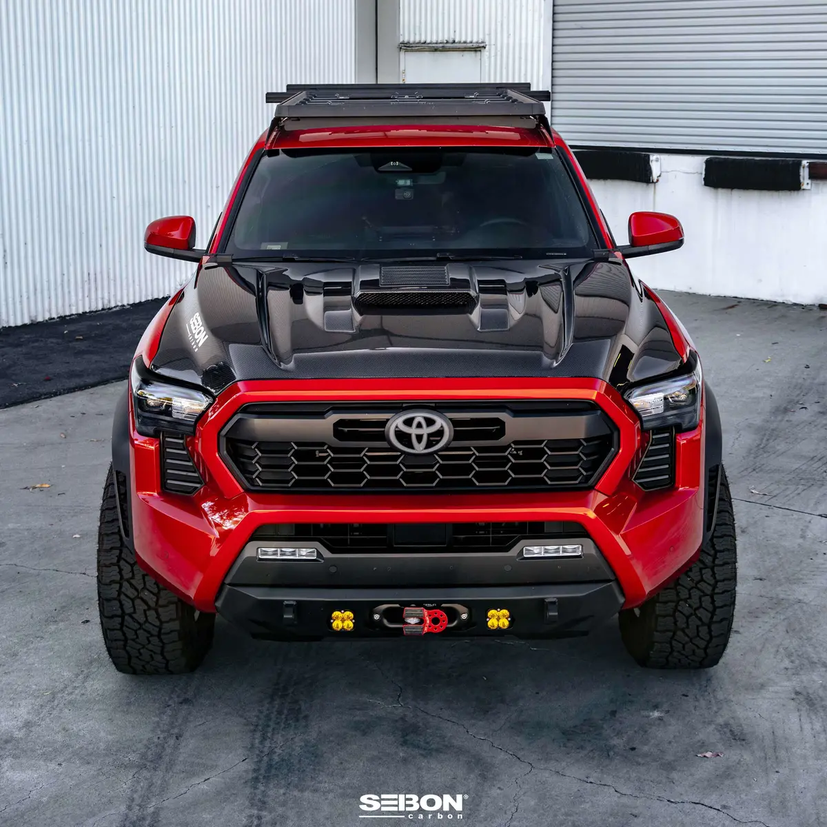 Tr-Style Carbon Fiber Hood Fits 2024+ Toyota Tacoma 1
