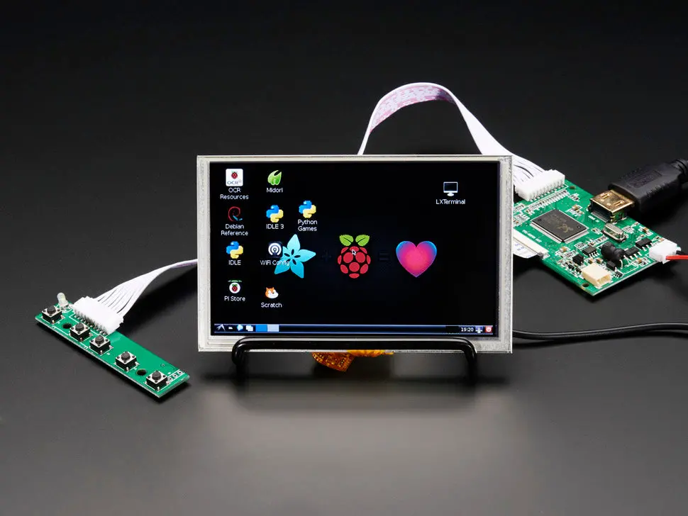 Hdmi 4 Pi: 5" Display With Touch And Mini Driver - 800X480 Hdmi 1