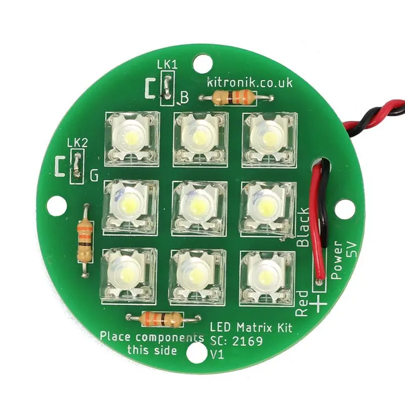 Kitronik Round 5V Led Matrix Lamp Kit 1