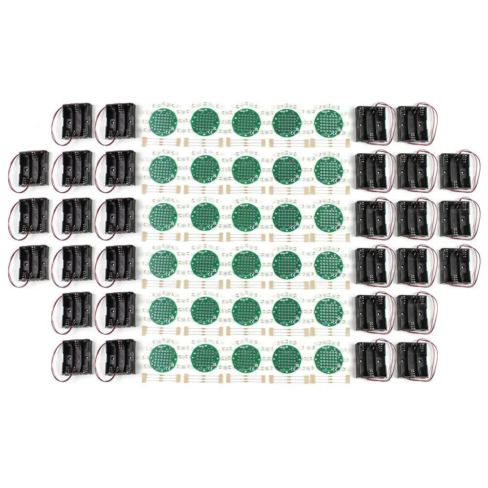 Round 5V Led Matrix Kit - Lamp Kit And Battery Holders (Kit Of 30) 1