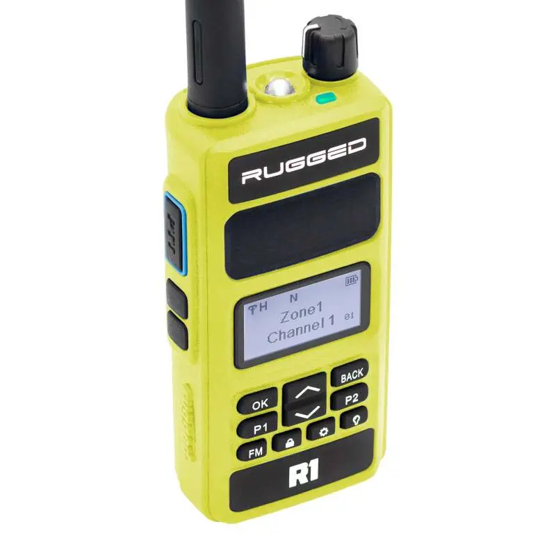 Rugged Radios Rugged R1 - Business Band Two Way Handheld Radio - Digital And Analog Safety Yellow | R1-Hv 1