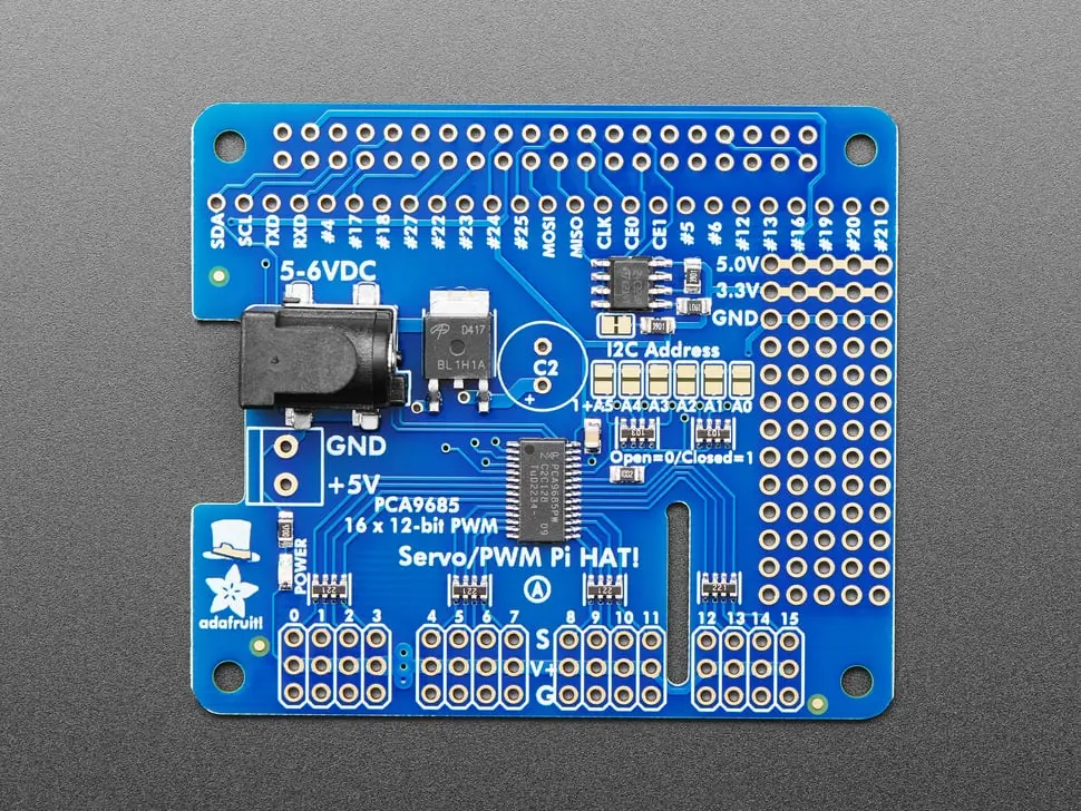 Adafruit 16-Channel Pwm / Servo Hat For Raspberry Pi - Mini Kit 2