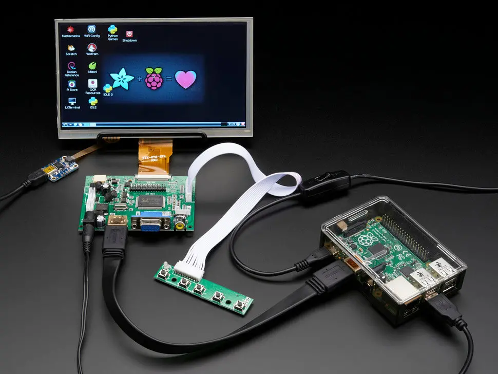 Hdmi 4 Pi: 7" Display With Touchscreen 1024X600 - Hdmi/Vga/Ntsc/Pal 1