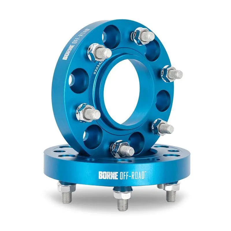 Borne Off-Road 6X135 1 Inch Blue Wheel Spacers For 22+ Ford Bronco Raptor & 2015+ Ford F150 (Pair) | Bnws-007-250Bl 1