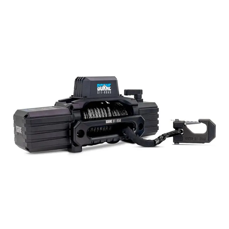 Borne Off-Road 10K Lb Winch With Black Synthetic Rope For Ford Bronco (Wireless & Wired Remote)  | Universal Fitment 1