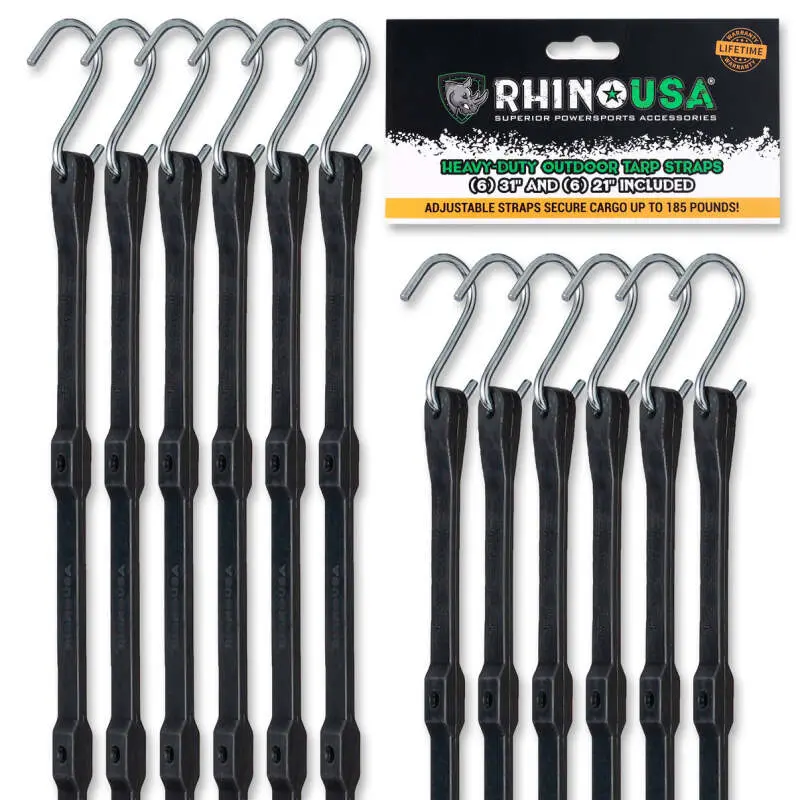 Rhino Usa Heavy Duty Bungee - Set Of 12 | Td-Bghd12-Blk 1